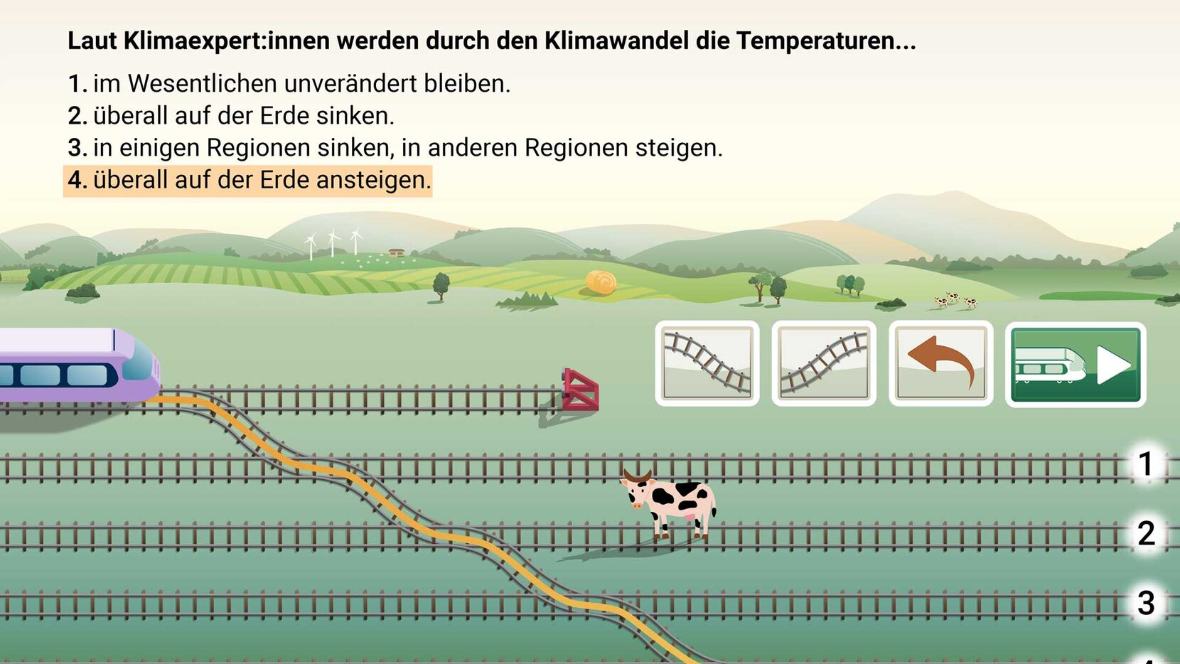 Fragen zum Klimawandel aus der APP "Train 4 Science", Brain City Berlin