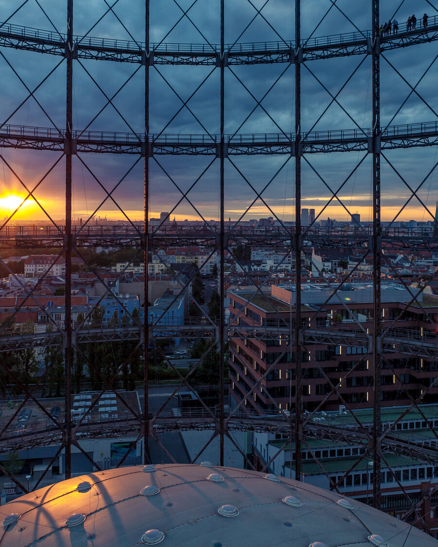 EUREF Campus: Blick aus der Kuppel des Gasometers, Brain City Berlinb