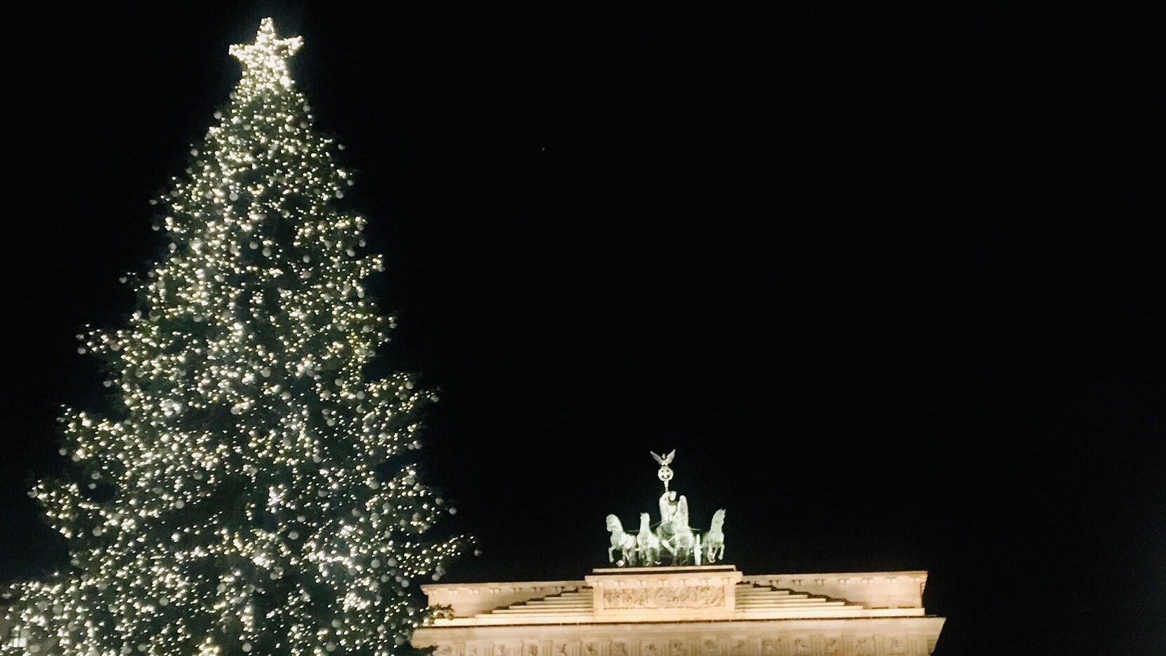 Weihnachtsbaum vor Quadriga