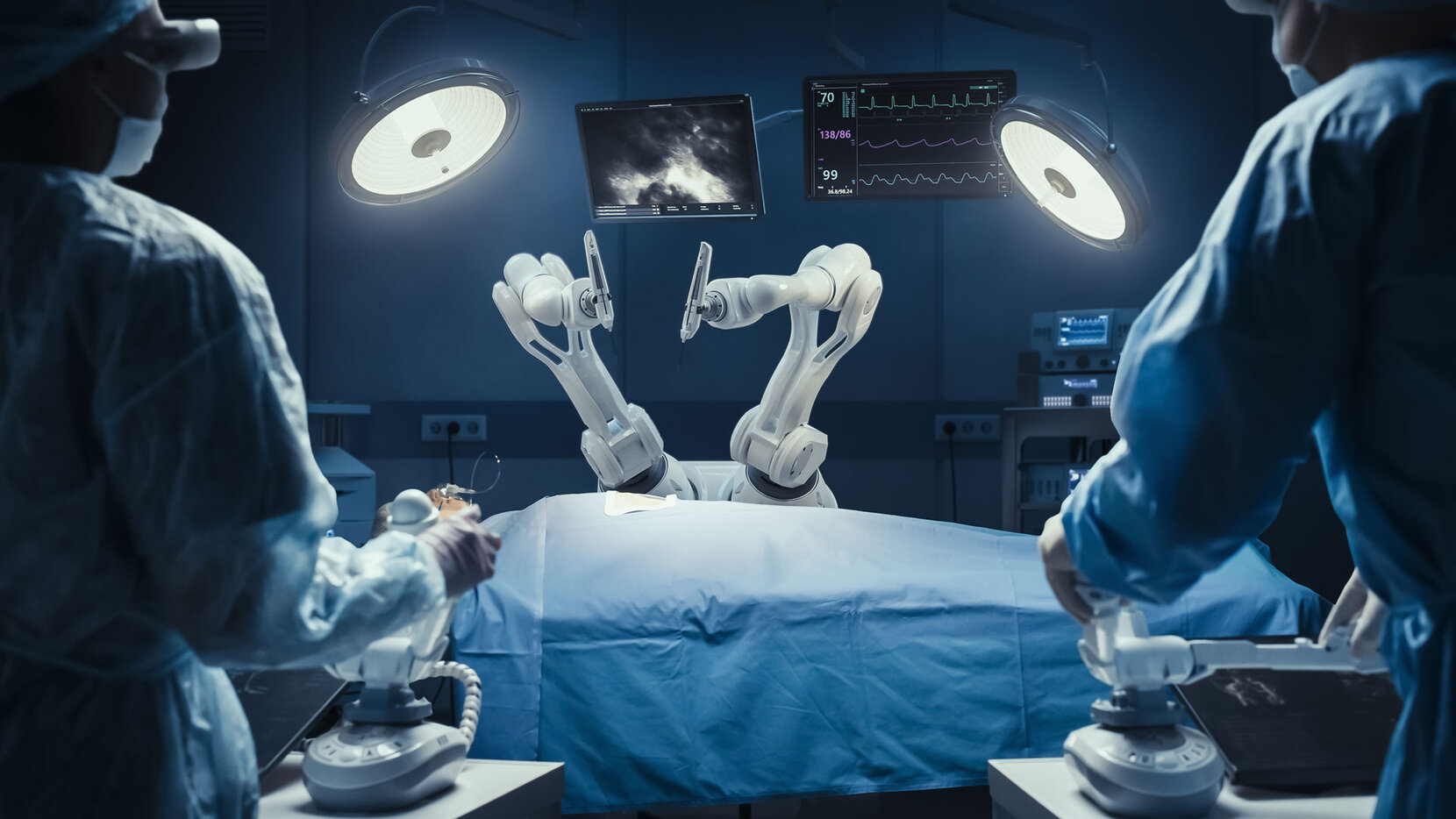 Roboter assistiert im OP-Saal, Brain City Berlin