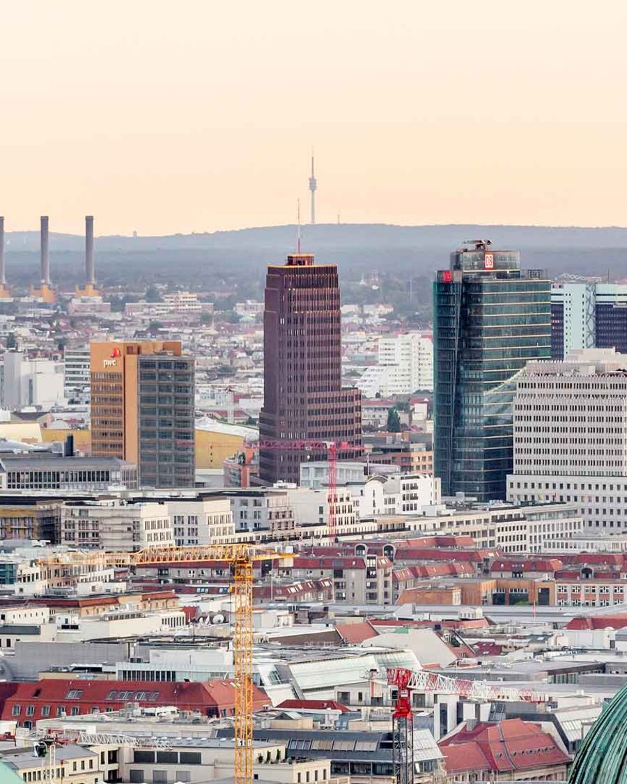Blick auf den Potsdamer Platz aus Richtung Berliner Dom, Brain City Berlin